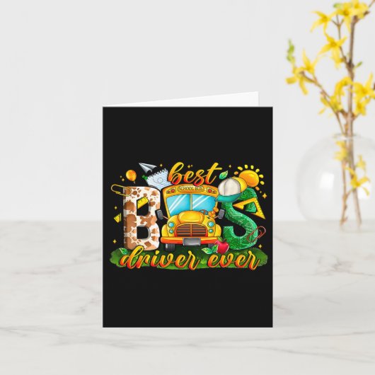 Beste buschauffeur ooit Schoolbuschauffeur terug n Kaart (Gele Bloem)