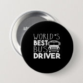Beste Buschauffeur Ter Wereld Ronde Button 7,6 Cm (Voorkant /achterkant)