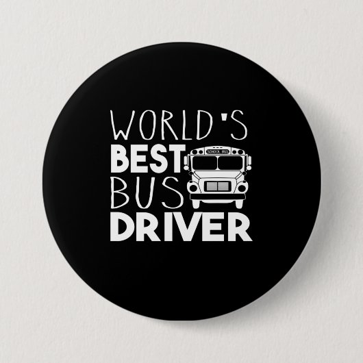 Beste Buschauffeur Ter Wereld Ronde Button 7,6 Cm (Voorkant)