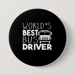 Beste Buschauffeur Ter Wereld Ronde Button 7,6 Cm