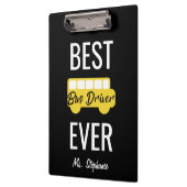 Beste busdriver ooit - Gepersonaliseerd geel zwart Klembord (Links)