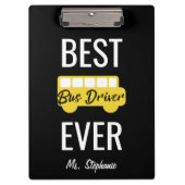 Beste busdriver ooit - Gepersonaliseerd geel zwart Klembord (Voorkant)