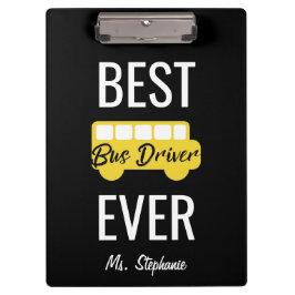 Beste busdriver ooit - Gepersonaliseerd geel zwart Klembord
