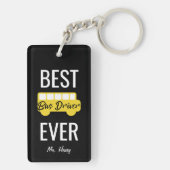 Beste busdriver ooit - Gepersonaliseerd geel zwart Sleutelhanger (achterkant)