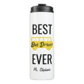 Beste busdriver ooit - Gepersonaliseerd geel zwart Thermosbeker (Voorkant)