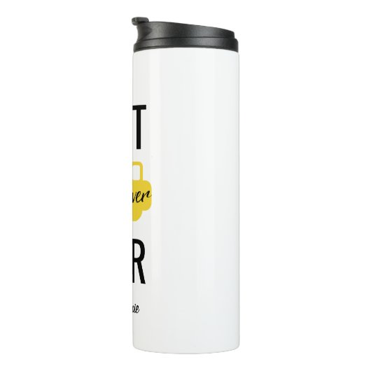 Beste busdriver ooit - Gepersonaliseerd geel zwart Thermosbeker (Geroteerd rechts)