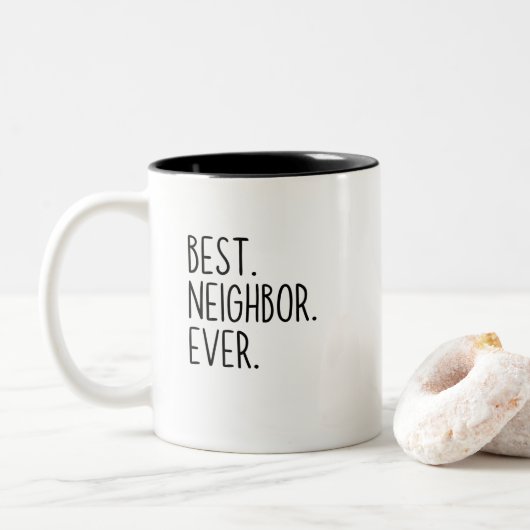 beste buurman ooit tweekleurige koffiemok (Met donut)