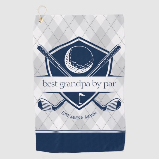Beste By Par cadeau voor papa, opa Step Dad Golfhanddoek (Voorkant)