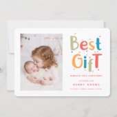 Beste cadeau arriveerde deze kerst-aankondiging feestdagenkaart (Voorkant)