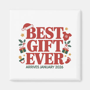 Beste cadeau arriveert in januari 2026 Kerstkoppel Magneet