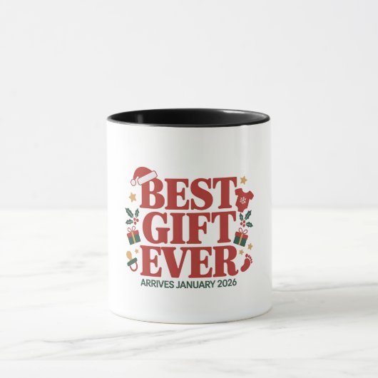 Beste cadeau arriveert in januari 2026 Kerstkoppel Mok (Midden)