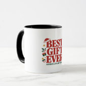 Beste cadeau arriveert in januari 2026 Kerstkoppel Mok (Voorkant links)