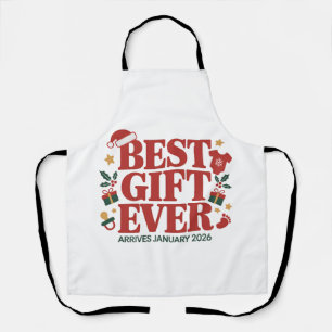 Beste cadeau arriveert in januari 2026 Kerstkoppel Schort