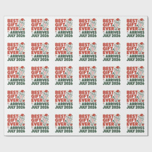 Beste cadeau arriveert in juli 2026 Kerst Koppels Cadeaupapier