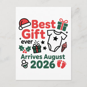 Beste cadeau arriveert met Kerstmis Koppels in aug Aankondigingskaart