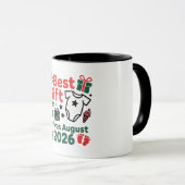 Beste cadeau arriveert met Kerstmis Koppels in aug Mok (Voorkant rechts)
