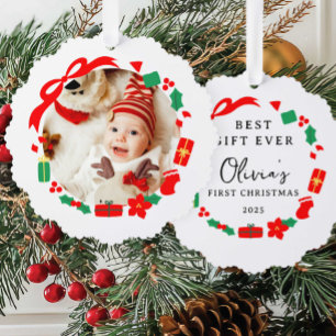 Beste cadeau Eerste kerst Ornament Kaart