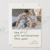 Beste cadeau foto Groene vakantie geboorte aankond Feestdagenkaart (Voorkant)