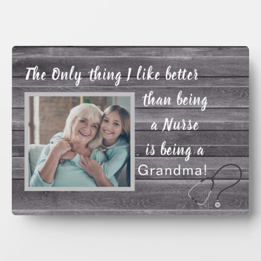 Beste cadeau! Foto Plaque Nurse-Grandma Fotoplaat (voorkant)