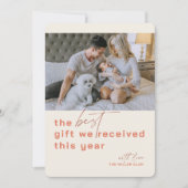 Beste cadeau foto rode vakantie geboorte aankondig feestdagenkaart (Voorkant)