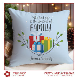 Beste cadeau is familie aanpasbare naam kerstmis kussen