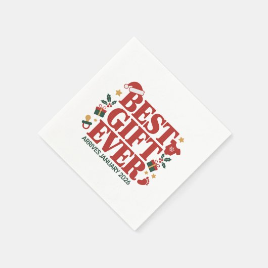 Beste cadeau komt in januari 2026 met kerstpaar servet (Hoek)