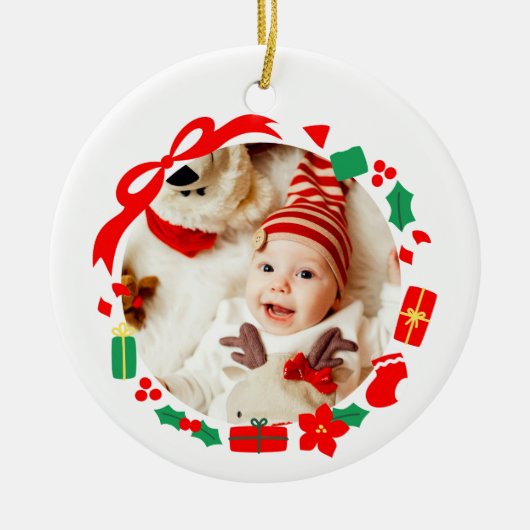 Beste cadeau meisje eerste kerst keramisch ornament (Voorkant)