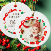 Beste cadeau meisje eerste kerst keramisch ornament