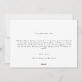 Beste cadeau Minimalistische kerst Baby foto famil Feestdagenkaart (Achterkant)