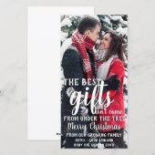 Beste cadeau onder de boom zwangerschapsaankondigi feestdagenkaart (Voorkant / Achterkant)