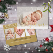 Beste Cadeau Ooit 4 Foto Kerst Baby Geboorte Goud