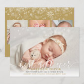 Beste cadeau ooit 4 foto kerst geboorte aankondiging (Voorkant / Achterkant)