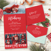 Beste cadeau ooit 6 Foto Vakantie Geboorteaankondi All In One Uitnodiging