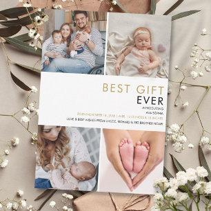 Beste cadeau ooit babyfoto geboorteaankondiging  feestdagenkaart