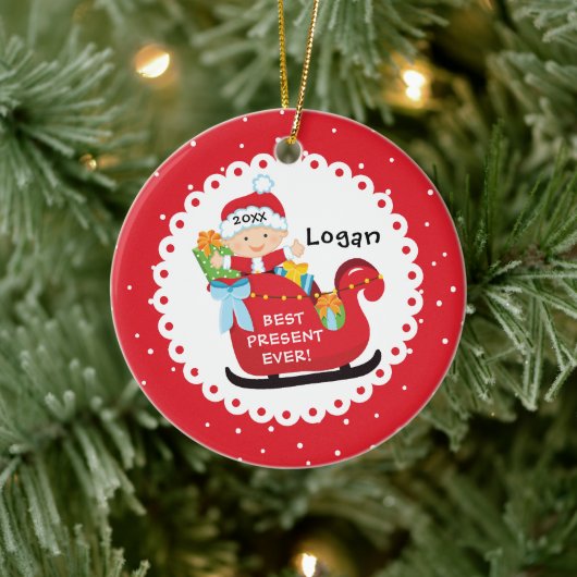 Beste Cadeau Ooit Baby's Eerste Kerstmis Keramisch Ornament (Boom)