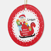 Beste Cadeau Ooit Baby's Eerste Kerstmis Keramisch Ornament (Links)