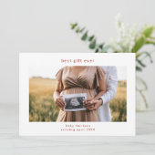 Beste cadeau ooit Echografie Zwangerschap Vakantie Feestdagenkaart (Staand voorkant)