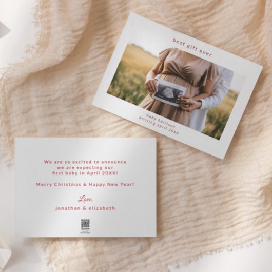 Beste cadeau ooit Echografie Zwangerschap Vakantie Feestdagenkaart