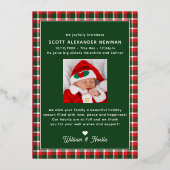 Beste Cadeau Ooit Foto Geboorte Folie Feestdagenkaart (Achterkant)