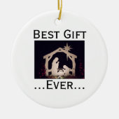 Beste cadeau ooit Jezus geboorte verhaal Keramisch Ornament (Voorkant)