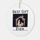 Beste cadeau ooit Jezus geboorte verhaal Keramisch Ornament (Links)