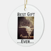 Beste cadeau ooit Kerstbabe in Manger Keramisch Ornament (Links)
