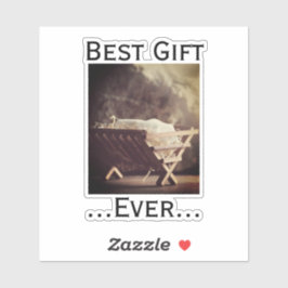 Beste cadeau ooit Kerstbabe in Manger Sticker