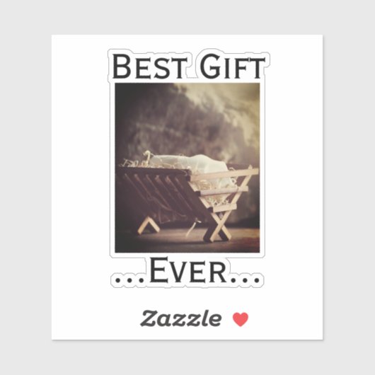 Beste cadeau ooit Kerstbabe in Manger Sticker (Vel)