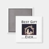 Beste Cadeau Ooit Kerstdag Kerststal Verhaal Magneet (Voorkant / Achterkant)