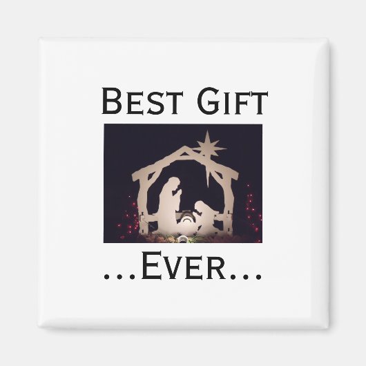 Beste Cadeau Ooit Kerstdag Kerststal Verhaal Magneet (Voorkant)