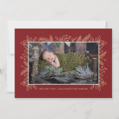 Beste cadeau ooit | Kerstgeboorte Rood aankondigin Feestdagenkaart (Voorkant)