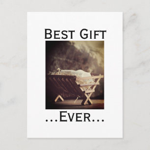 Beste cadeau ooit Kerstmis Baby Jezus in de kribbe Feestdagenkaart