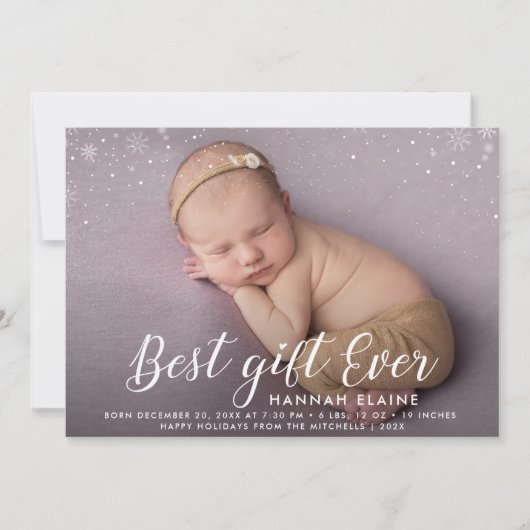 BESTE CADEAU OOIT | Kerstmis geboorte aankondiging (Voorkant)