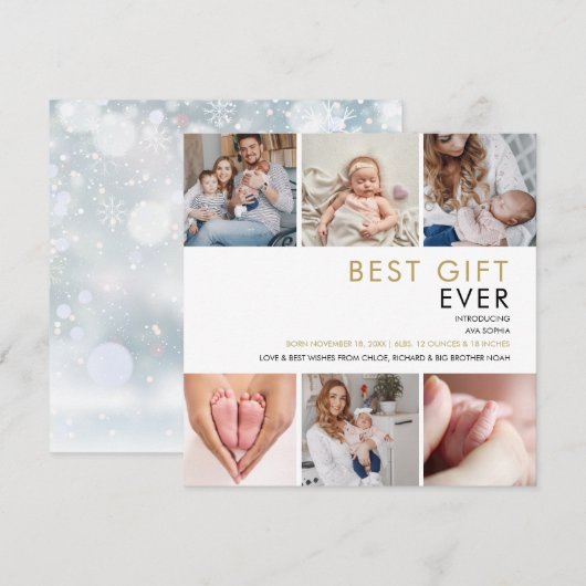 Beste cadeau ooit Kerstmis Geboorte Aankondiging K (Voorkant / Achterkant)